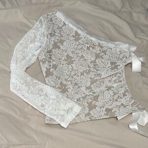 Fashion Nova White Lace Robe